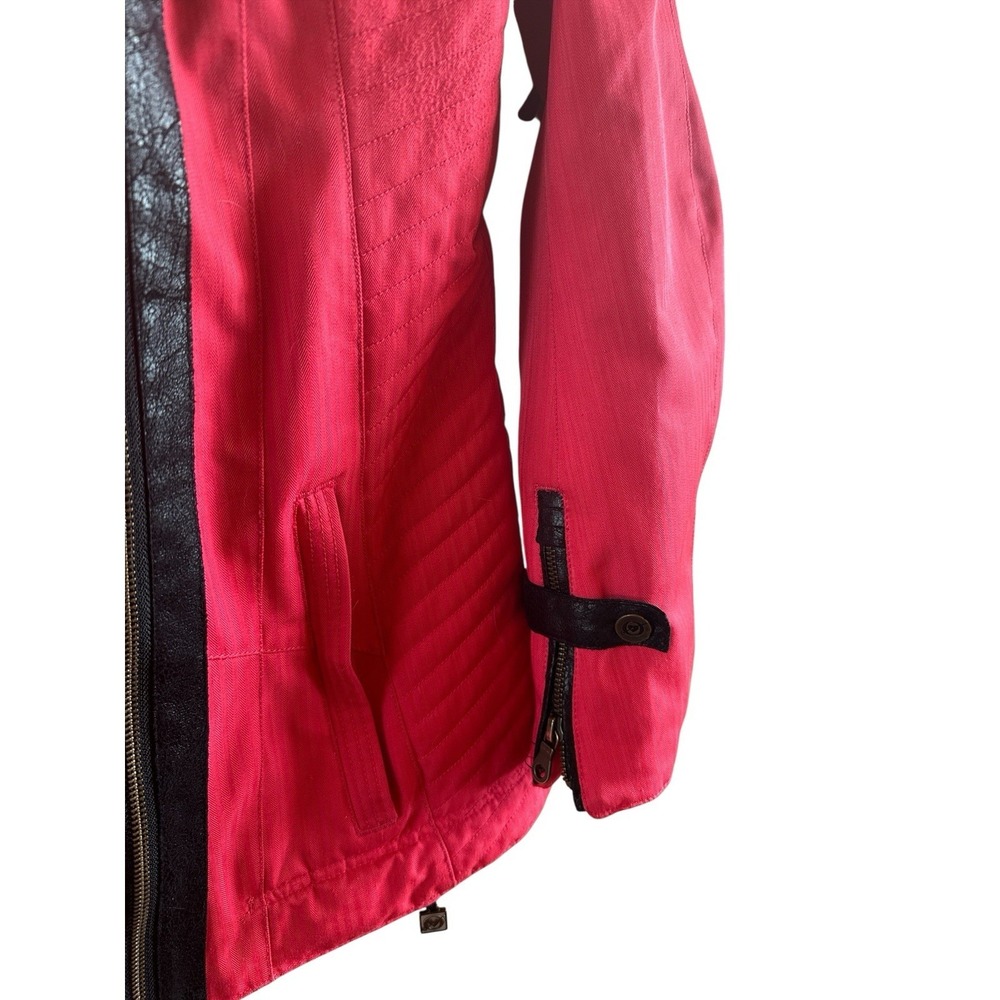 Vintage Obermeyer‎ Hot Pink Woman's Size 6 Ski Jacket Faux Leather Accents Retro - Picture 5 of 16